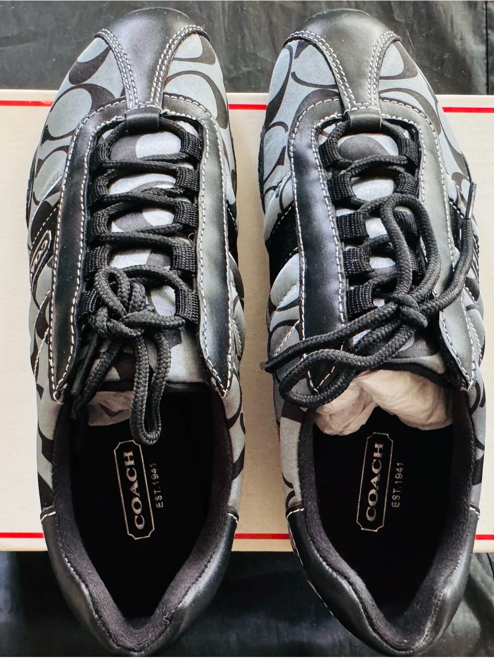 Coach Women’s Black/Gray Signature Logo Sneakers